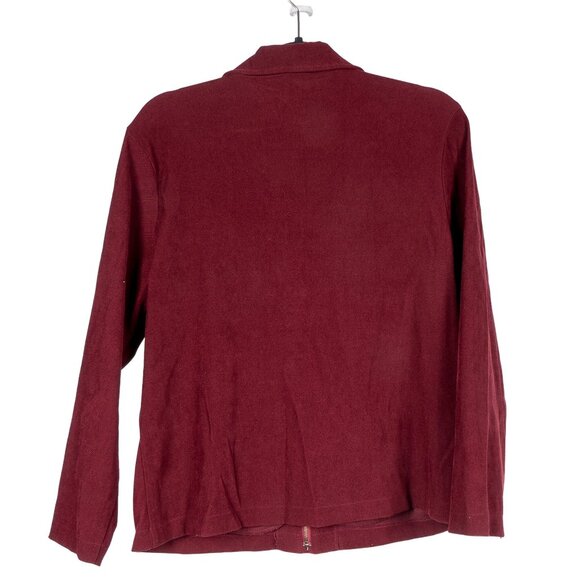 Notations VTG Jacket L Petite Womens Red Full Zip Collared 1970s Pockets - Picture 4 of 4